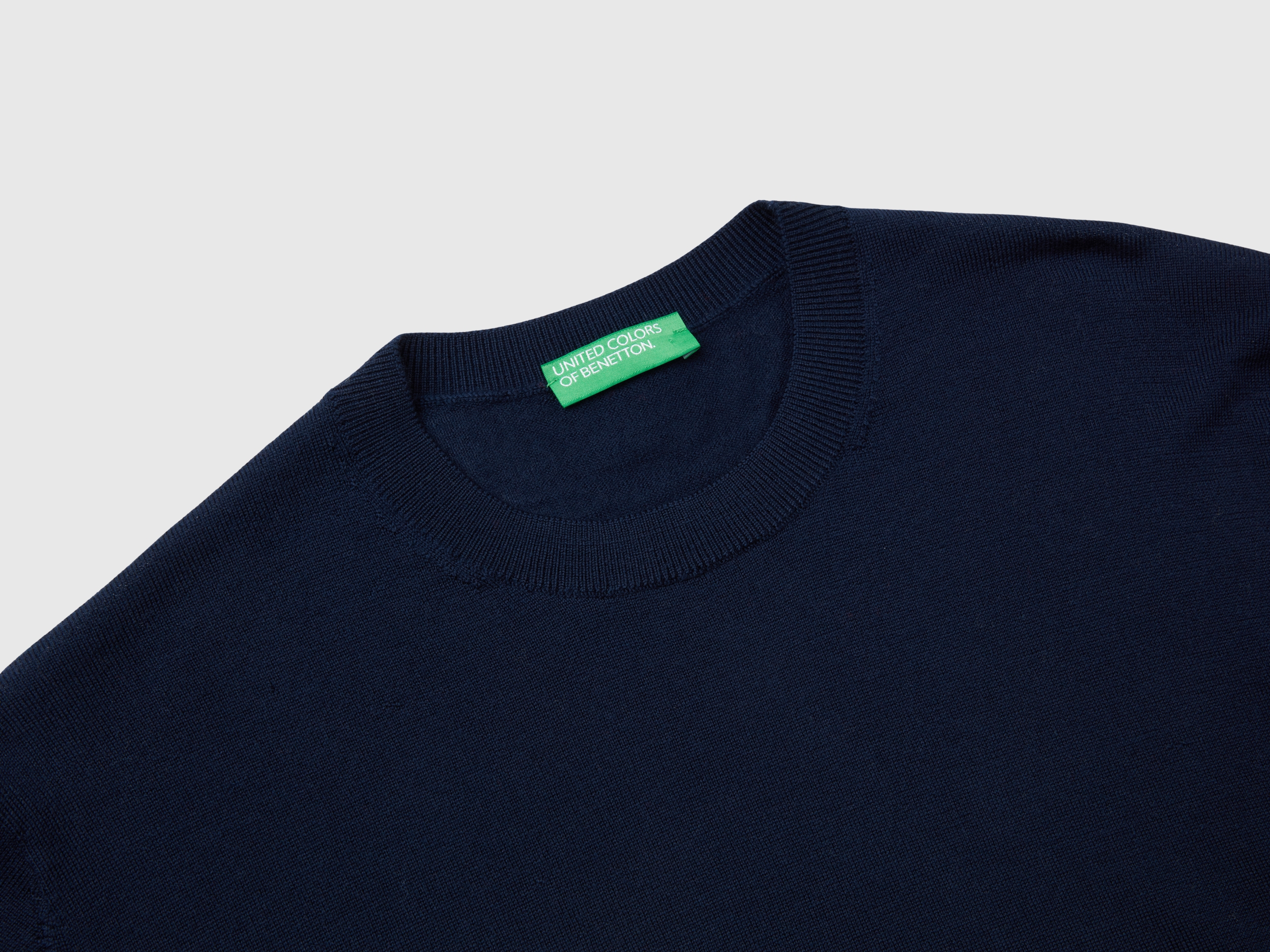 Pull bleu foncé en pure laine mérinos – Image 3
