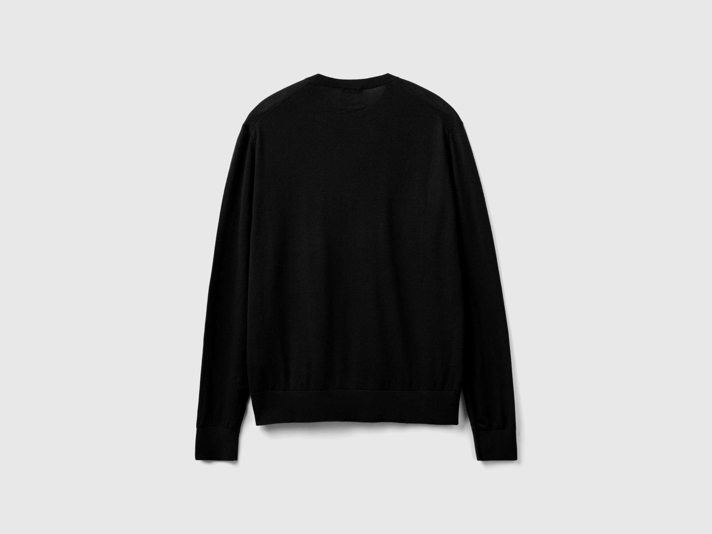 Pull noir en pure laine mérinos – Image 2