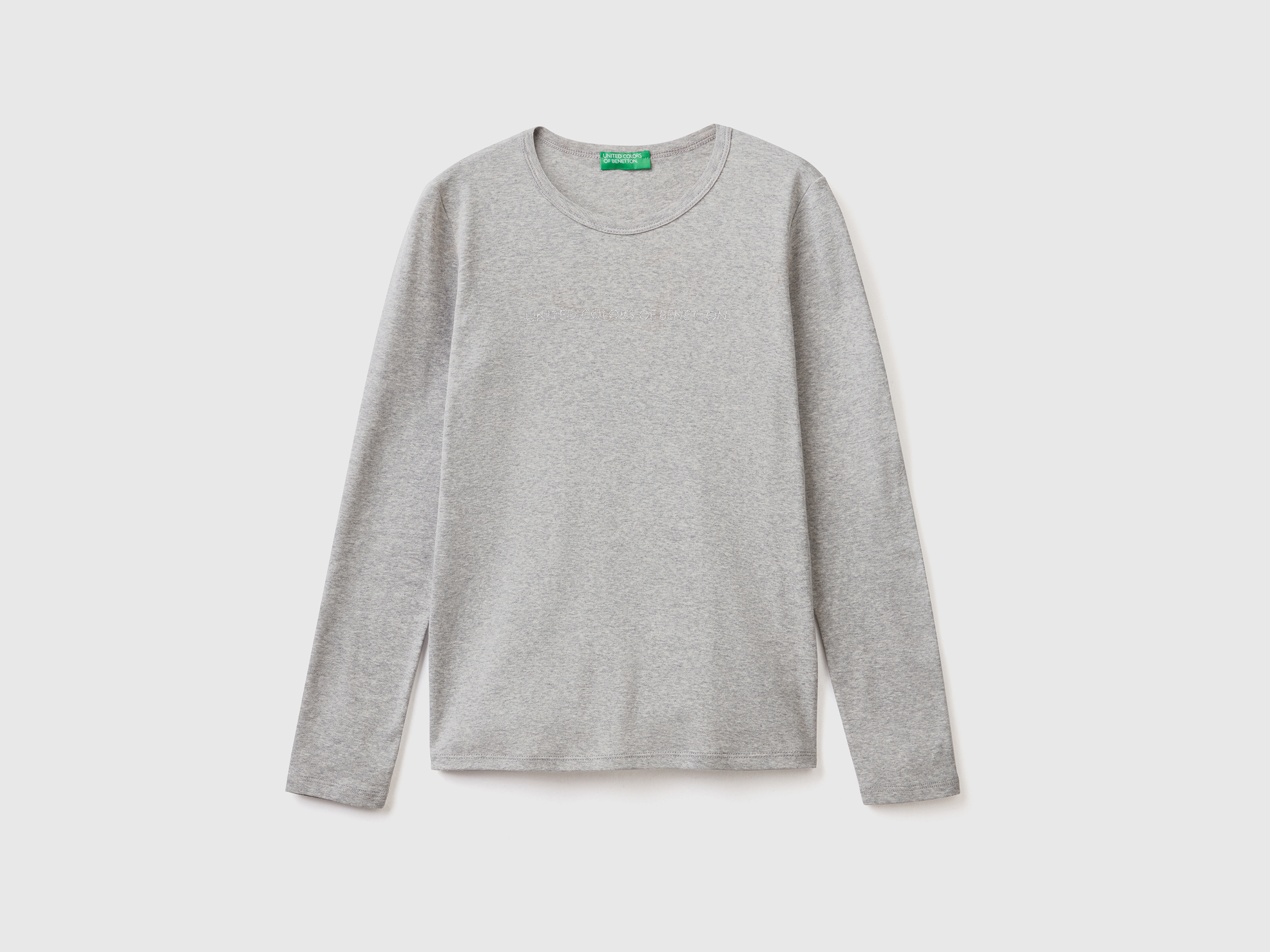 T-shirt gris manches longues 100 % coton T-shirt gris manches longues 100 % coton