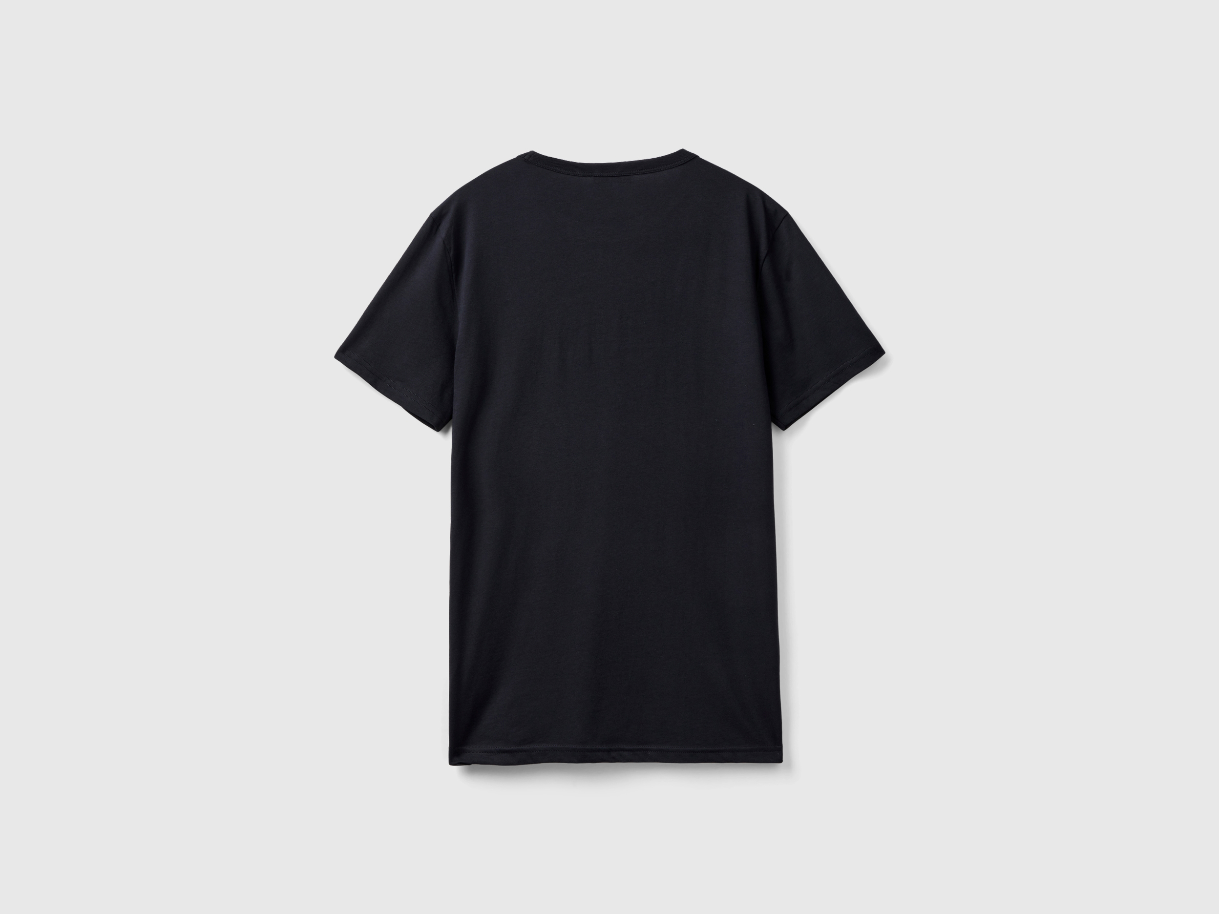 T-shirt noir en coton bio à imprimé logo – Image 2