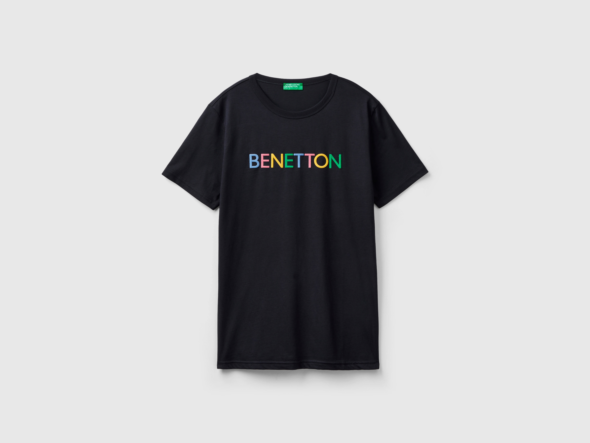 T-shirt noir en coton bio à imprimé logo T-shirt noir en coton bio à imprimé logo