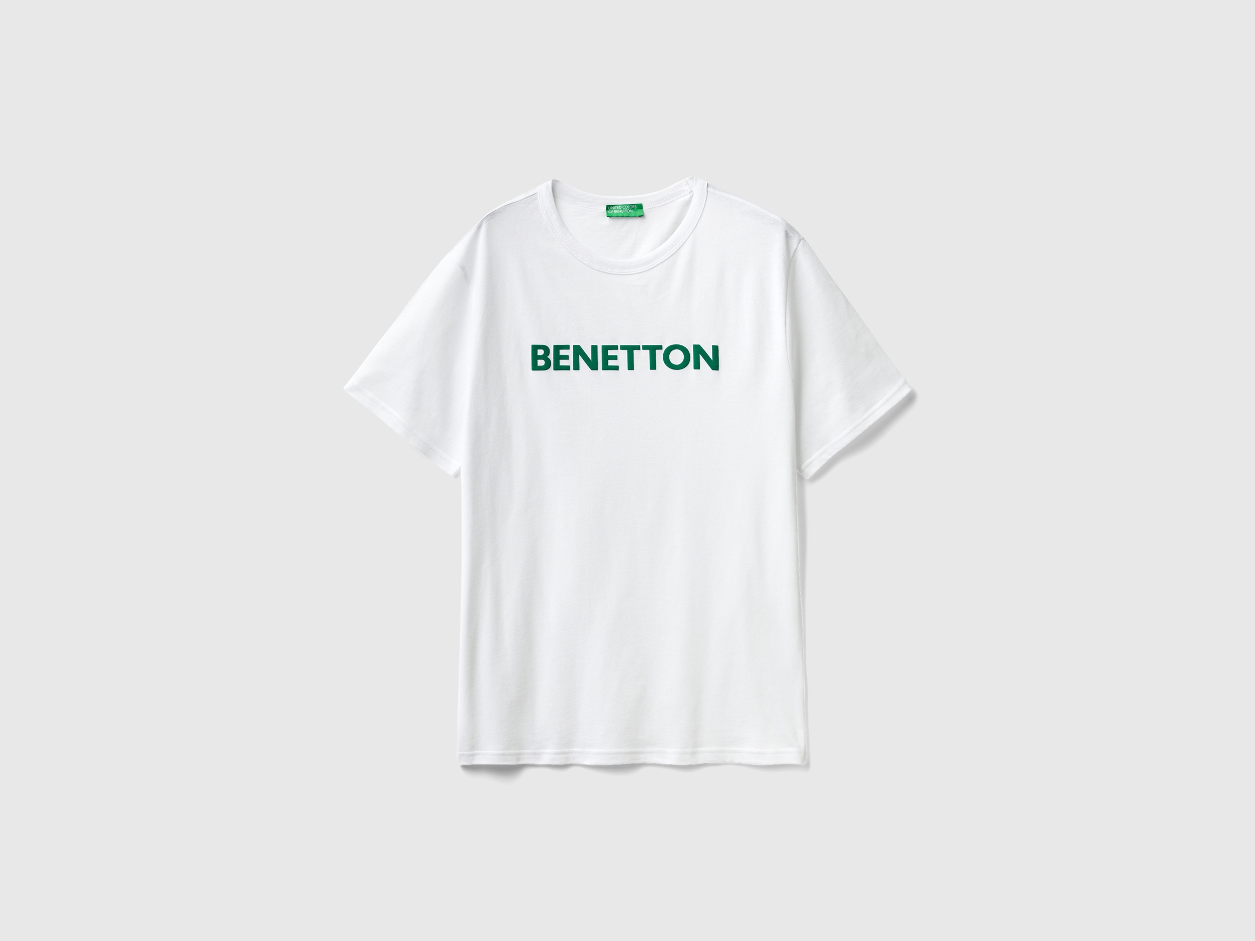 T-shirt blanc en coton bio à logo vert T-shirt blanc en coton bio à logo vert