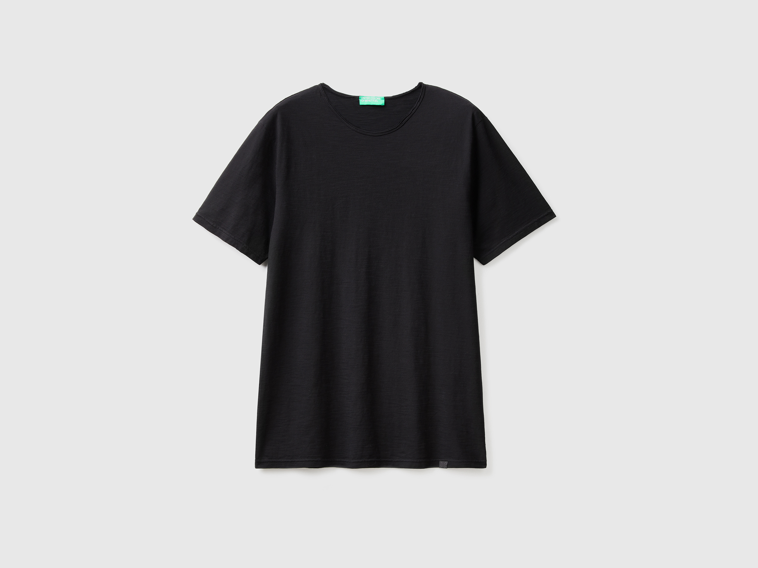 T-shirt noir en coton flammé T-shirt noir en coton flammé