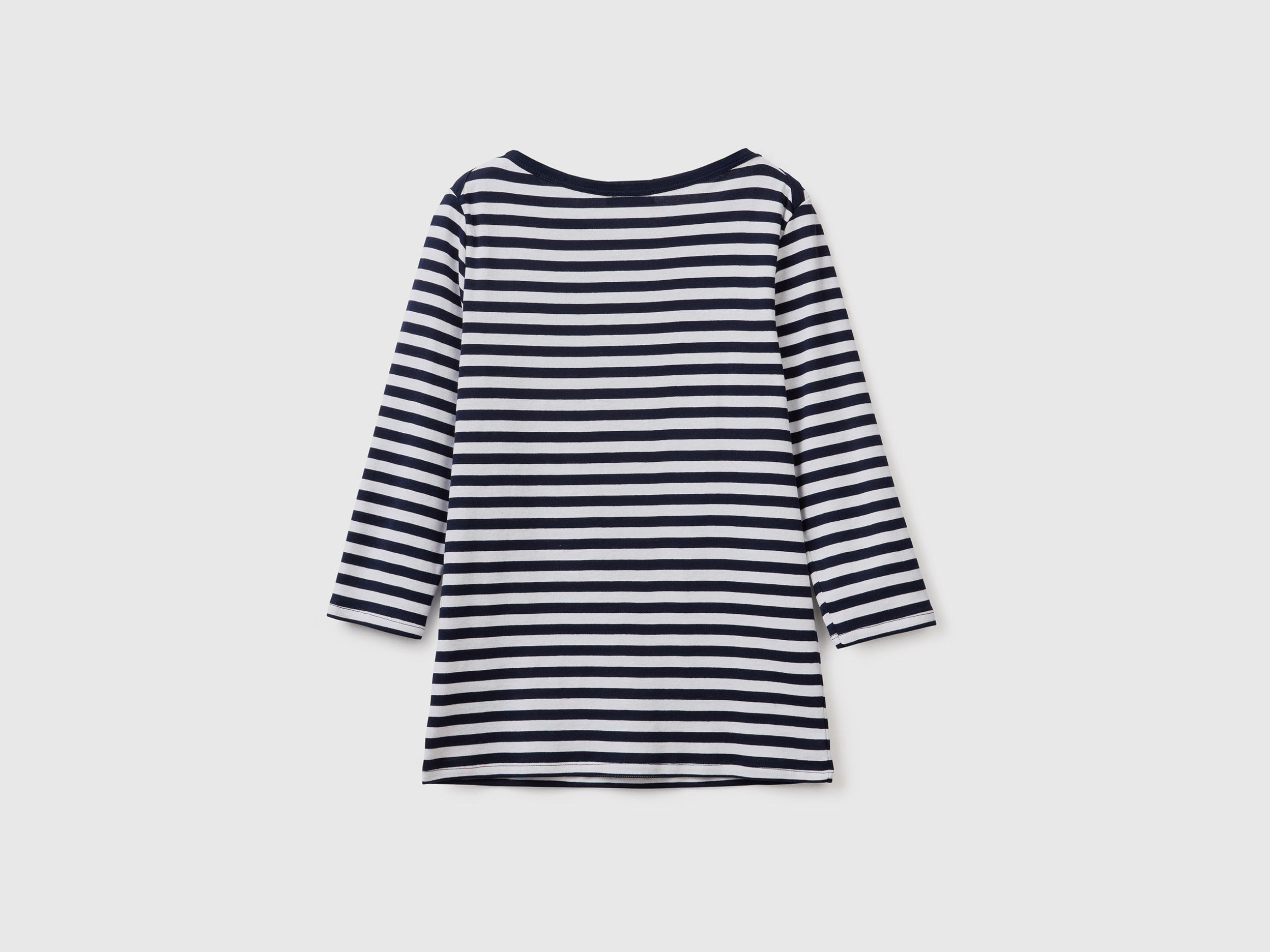 T-shirt rayé en 100 % coton à manches 3/4 – Image 2