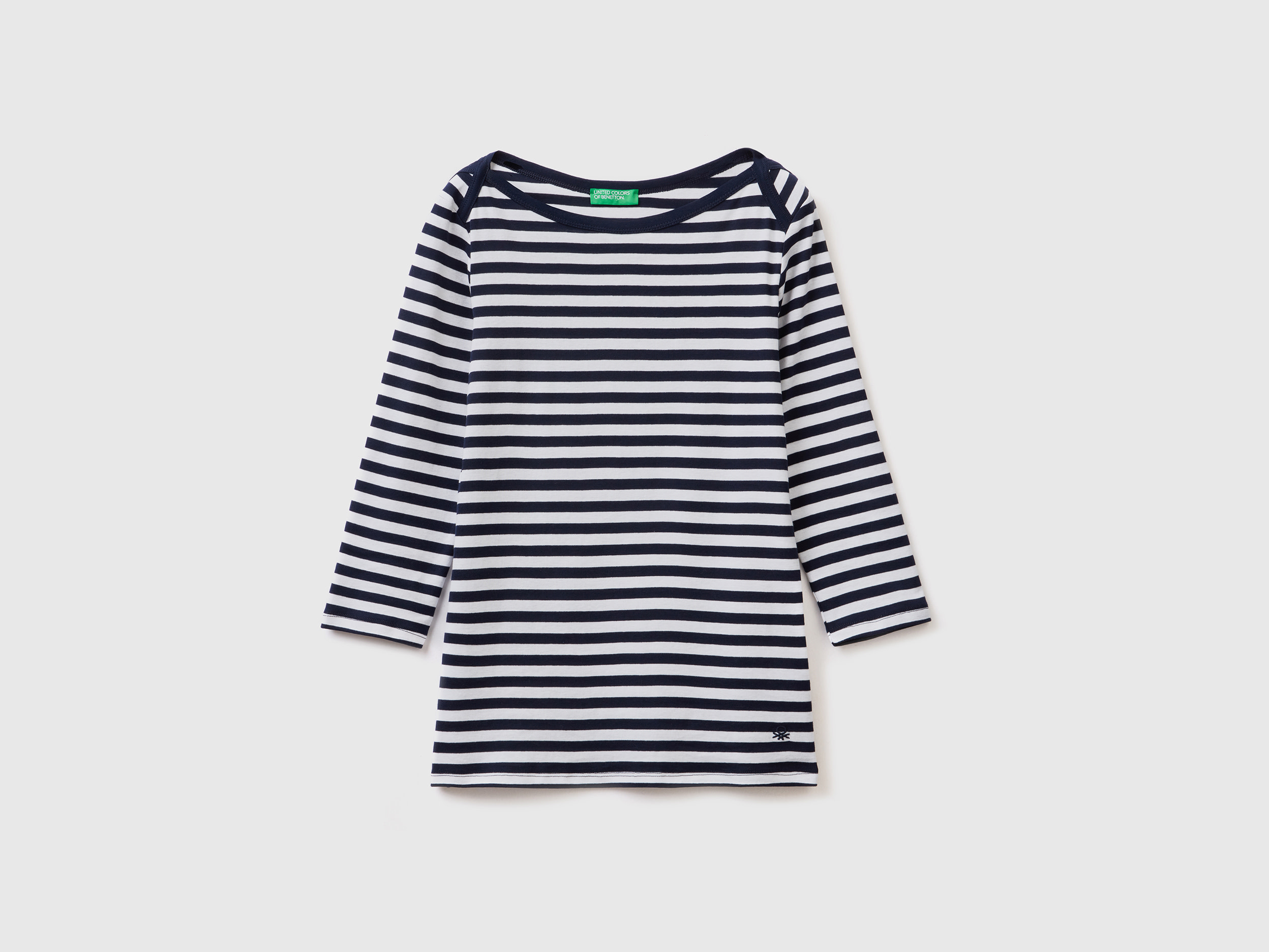 T-shirt rayé en 100 % coton à manches 3/4 T-shirt rayé en 100 % coton à manches 3/4