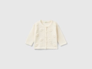 Gilet avec roses en laine mélangée Gilet avec roses en laine mélangée