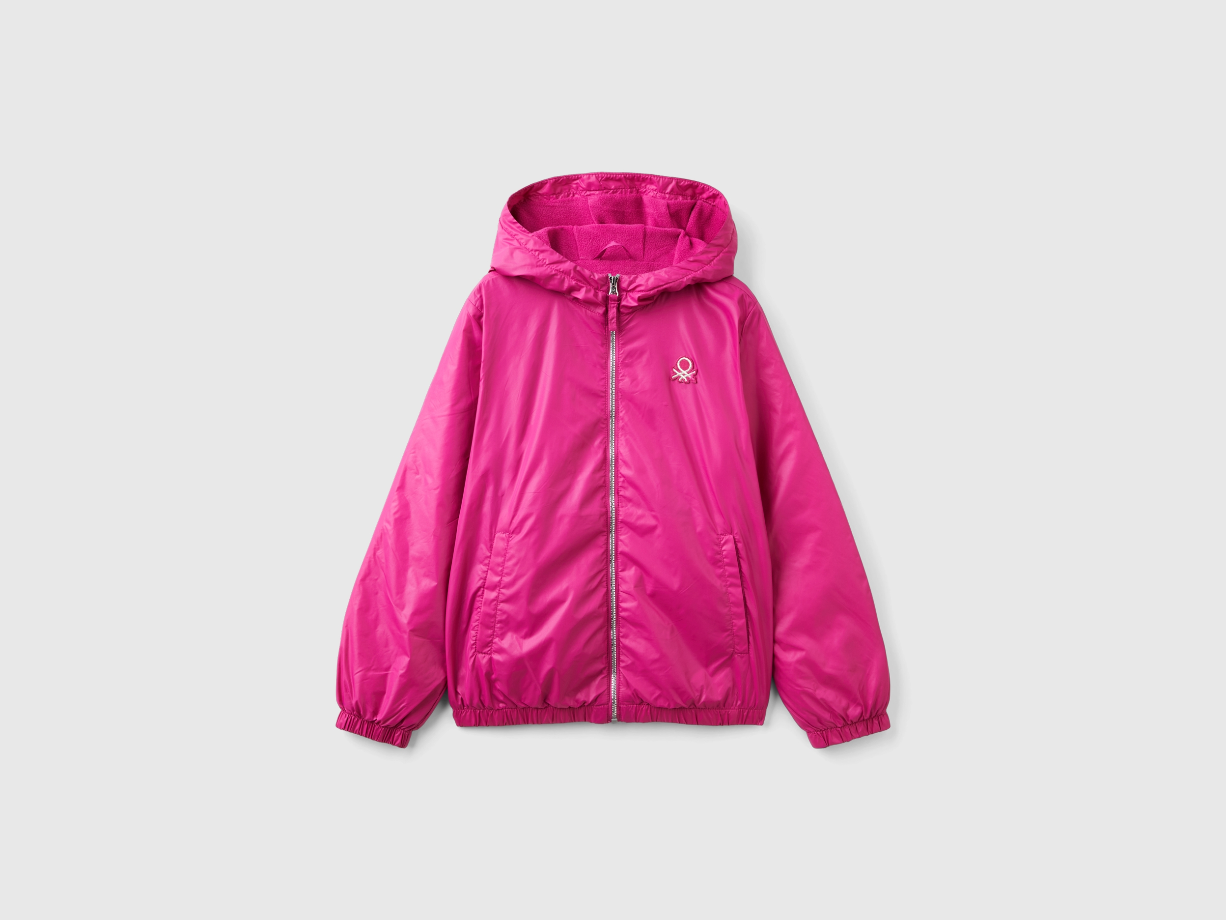 Blouson satiné zippé à capuche Blouson satiné zippé à capuche
