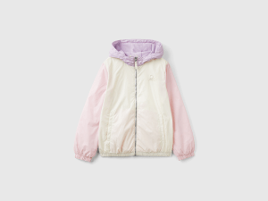 Blouson satiné zippé à capuche Blouson satiné zippé à capuche