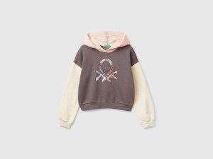 Sweat-shirt avec capuche et paillettes Sweat-shirt avec capuche et paillettes