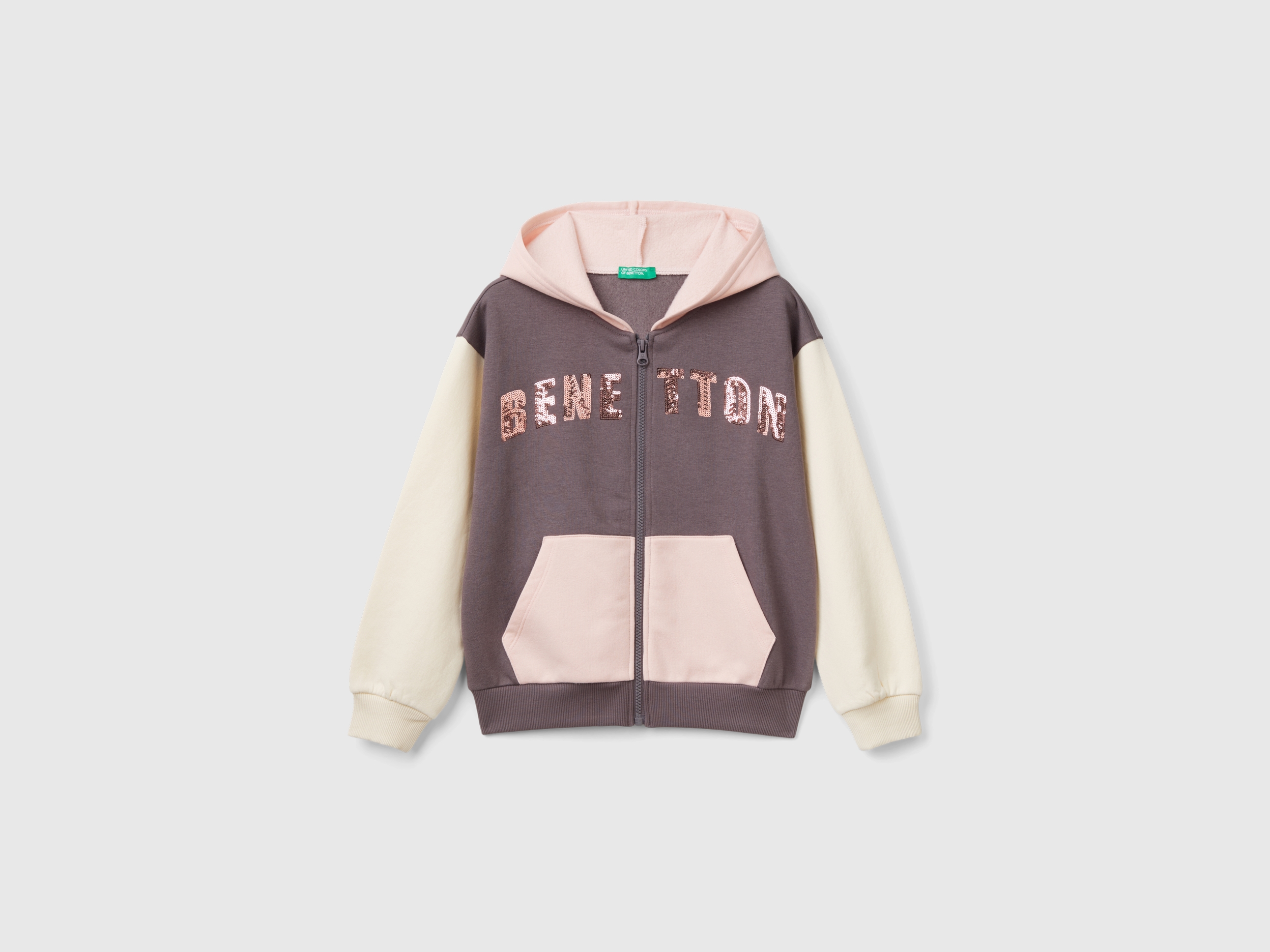 Sweat-shirt avec fermeture éclair et paillettes Sweat-shirt avec fermeture éclair et paillettes