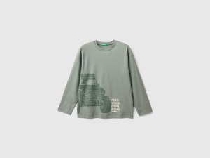 T-shirt en coton chaud à imprimé devant et derrière T-shirt en coton chaud à imprimé devant et derrière