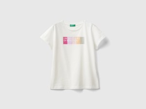T-shirt à logo pailleté en coton bio T-shirt à logo pailleté en coton bio