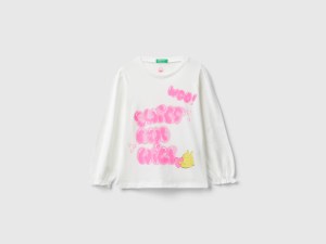 T-shirt en coton bio à imprimé pailleté T-shirt en coton bio à imprimé pailleté
