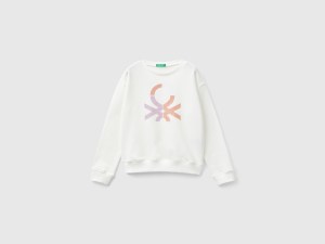 Sweat 100 % coton à logo pailleté Sweat 100 % coton à logo pailleté