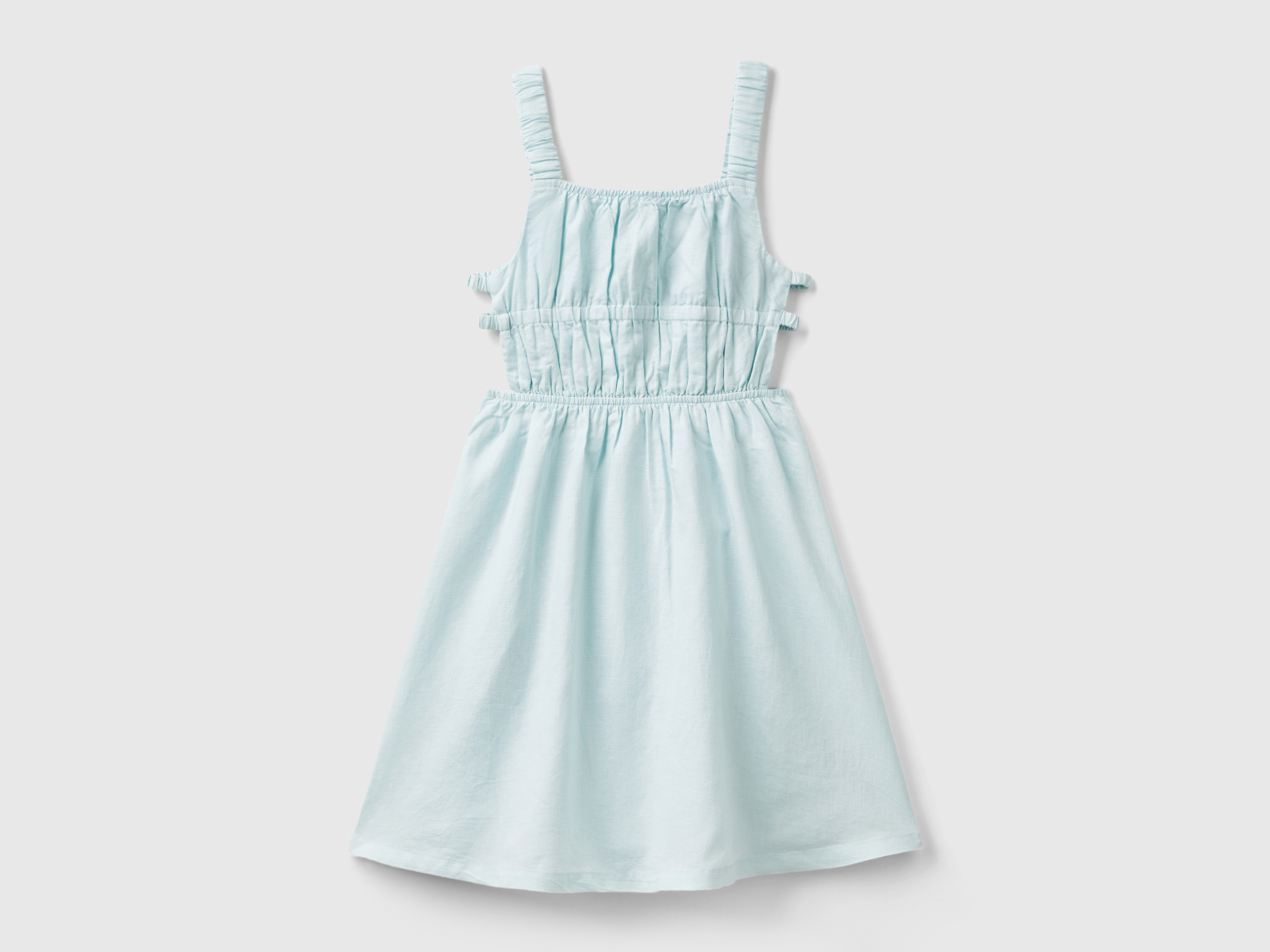 Robe à épaulettes en lin mélangé Robe à épaulettes en lin mélangé
