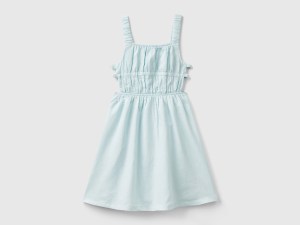 Robe à épaulettes en lin mélangé Robe à épaulettes en lin mélangé