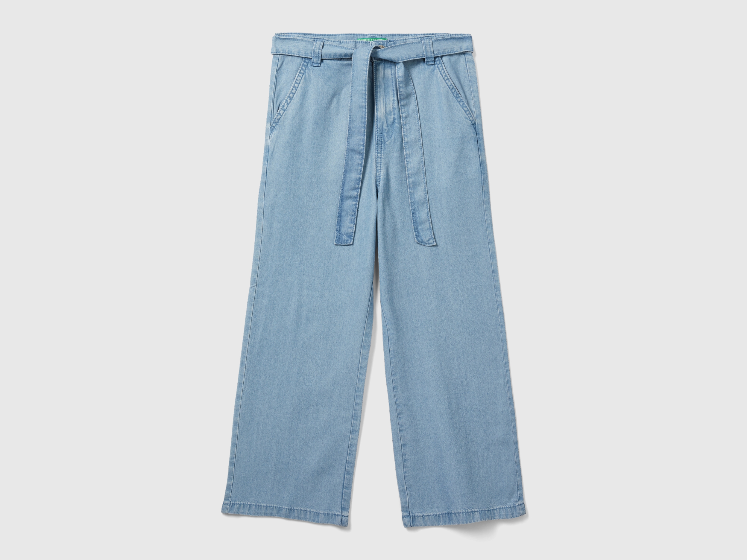 Pantalon coupe wide en chambray Pantalon coupe wide en chambray