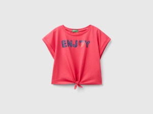 T-shirt à nœud et imprimé T-shirt à nœud et imprimé