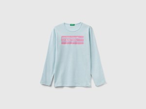 T-shirt à manches longues et imprimé pailleté T-shirt à manches longues et imprimé pailleté