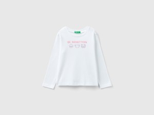 T-shirt à manches longues et imprimé pailleté T-shirt à manches longues et imprimé pailleté