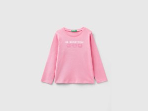 T-shirt à manches longues et imprimé pailleté T-shirt à manches longues et imprimé pailleté
