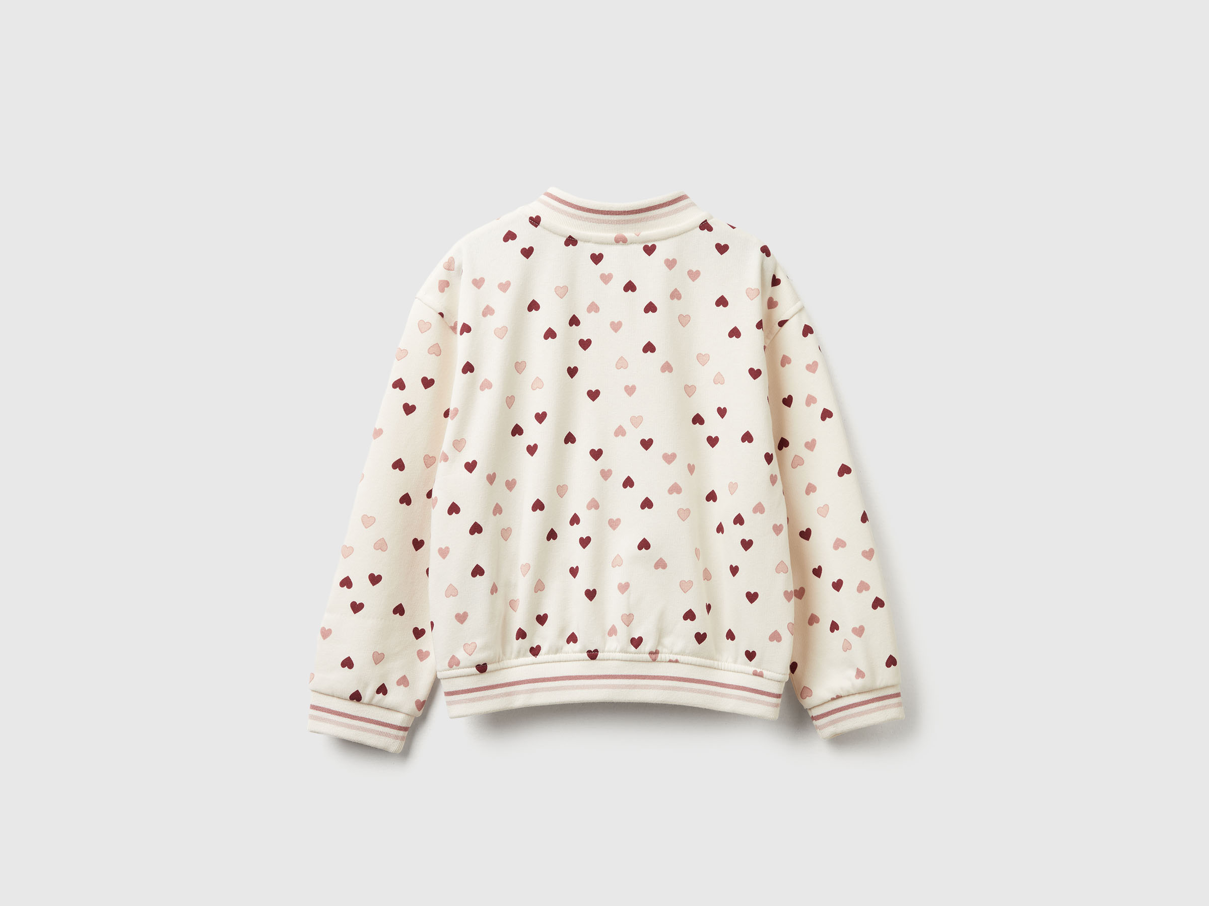 Blouson aviateur en polaire avec imprimé cœur – Image 2