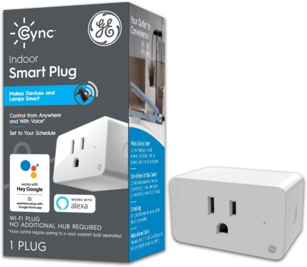 GE Cync Smart Indoor Plug, Bluetooth and Wi-Fi Enabled, Works with Alexa & Google Home, Smart Outlet GE Cync Smart Indoor Plug, Bluetooth and Wi-Fi Enabled, Works with Alexa & Google Home, Smart Outlet