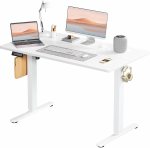 Standing Desk, Adjustable Height Electric Sit Stand Up Down Computer Table, 48×24 Inch Ergonomic Rising Modern Lift Motorized Gaming Desktop Workstation for Work Home Office, White Standing Desk, Adjustable Height Electric Sit Stand Up Down Computer Table, 48×24 Inch Ergonomic Rising Modern Lift Motorized Gaming Desktop Workstation for Work Home Office, White