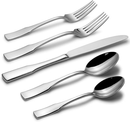 Alata Kate 40-Piece Silverware Set,Service for 8,Stainless Steel Flatware Set,Mirror Polished Cutlery Set,Dishwasher Safe Alata Kate 40-Piece Silverware Set,Service for 8,Stainless Steel Flatware Set,Mirror Polished Cutlery Set,Dishwasher Safe