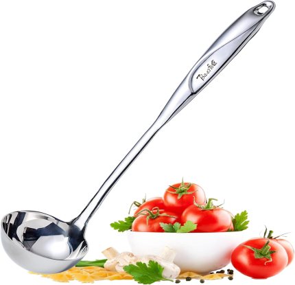 High Grade Soup Ladle,Cooking Ladle for Soup,Heat-proof Design of Hollow Handle,Stainless Steel Kitchen Utensil(4ouce/13.5 Inch) High Grade Soup Ladle,Cooking Ladle for Soup,Heat-proof Design of Hollow Handle,Stainless Steel Kitchen Utensil(4ouce/13.5 Inch)