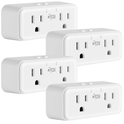KMC Smart Plug Duo 4-Pack, 2-Outlet Wall Plug Extender, Smart Outlet Splitter for Smart Home, Compatible with Google & Alexa, No Hub Required, WiFi Outlet, White KMC Smart Plug Duo 4-Pack, 2-Outlet Wall Plug Extender, Smart Outlet Splitter for Smart Home, Compatible with Google & Alexa, No Hub Required, WiFi Outlet, White