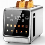 2 Slice Toaster Touch Screen 1.5″ Wide Slot, Stainless Steel Digital Toaster with Single Slot Toasting, Memory Function, 5 Bread Types & 6 Shade Settings, 900W 2 Slice Toaster Touch Screen 1.5″ Wide Slot, Stainless Steel Digital Toaster with Single Slot Toasting, Memory Function, 5 Bread Types & 6 Shade Settings, 900W