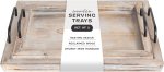 Besti Rustic Vintage Food Serving Trays (Set of 2) | Nesting Wooden Board with Metal Handles | Stylish Farmhouse Decor Serving Platters | Large: 15 x2 x11” – Small: 13 x2 x9” inches (Rustic) Besti Rustic Vintage Food Serving Trays (Set of 2) | Nesting Wooden Board with Metal Handles | Stylish Farmhouse Decor Serving Platters | Large: 15 x2 x11” – Small: 13 x2 x9” inches (Rustic)