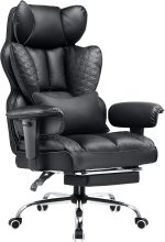 COMHOMA Big and Tall Office Chair 400LBS Wide Ergonomic Gaming Chair with Deluxe Embossing Designed Leather with Foot Rest,150°Reclining Adjustable Armrests Pocket Spring Back Support and Pillow COMHOMA Big and Tall Office Chair 400LBS Wide Ergonomic Gaming Chair with Deluxe Embossing Designed Leather with Foot Rest,150°Reclining Adjustable Armrests Pocket Spring Back Support and Pillow