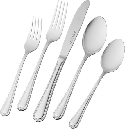 HENCKELS Alcea Flatware Set, 20-Piece, Silver HENCKELS Alcea Flatware Set, 20-Piece, Silver