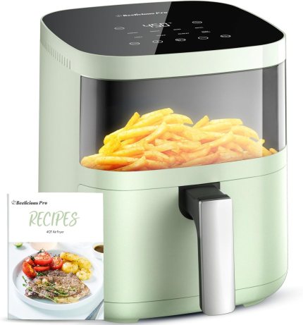 Air Fryer, Beelicious 8-in-1 Smart Compact 4QT Air Fryers, with Viewing Window, Shake Reminder, 450°F Digital Airfryer with Flavor-Lock Tech, Dishwasher-Safe & Nonstick, Fit for 1-3 People, Avo Green Air Fryer, Beelicious 8-in-1 Smart Compact 4QT Air Fryers, with Viewing Window, Shake Reminder, 450°F Digital Airfryer with Flavor-Lock Tech, Dishwasher-Safe & Nonstick, Fit for 1-3 People, Avo Green