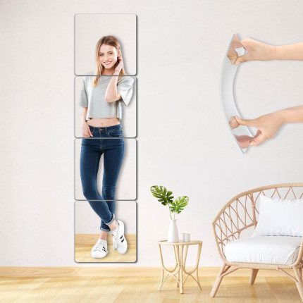 Unbreakable Wall Mirror Full Length Mirror Tiles, 4Pcs 10×10 inch Full Body Mirrors, Toddler Shatterproof Mirrors for Wall, Full Length Small Wall Home Gym Mirror Unbreakable Wall Mirror Full Length Mirror Tiles, 4Pcs 10×10 inch Full Body Mirrors, Toddler Shatterproof Mirrors for Wall, Full Length Small Wall Home Gym Mirror