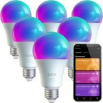 TJOY 6 Pack Smart Led Light Bulbs, WiFi Bulbs Work with Alexa&Google Home, RGB Color Changing Light Bulb, Music Sync, A19 E26 9W (60W Equivalent),800LM, 2700-6500K,Tuya APP Control (2.4Ghz Only) TJOY 6 Pack Smart Led Light Bulbs, WiFi Bulbs Work with Alexa&Google Home, RGB Color Changing Light Bulb, Music Sync, A19 E26 9W (60W Equivalent),800LM, 2700-6500K,Tuya APP Control (2.4Ghz Only)