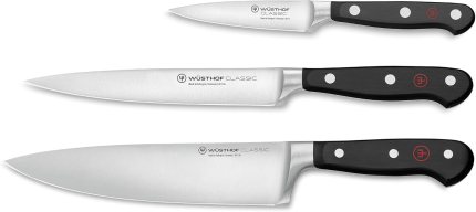 WÜSTHOF Classic 3-Piece Chef’s Knife Set, Black WÜSTHOF Classic 3-Piece Chef’s Knife Set, Black