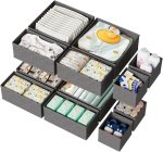 12 Pack Drawer Organizer for Baby Clothes, Nursery Drawer Organizer for Baby Diaper, Collapsible Deep Fabric Drawer Organizer with Zipper for Socks, Bra, Towels, Ties, Grey 12 Pack Drawer Organizer for Baby Clothes, Nursery Drawer Organizer for Baby Diaper, Collapsible Deep Fabric Drawer Organizer with Zipper for Socks, Bra, Towels, Ties, Grey