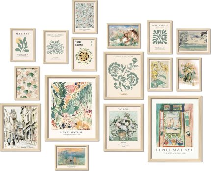 16 PCS Framed Sage Green Wall Art Decor, Matisse Wall Prints for Bedroom, Gallery Wall Frame Set, Abstract Posters for Living Room Aesthetic, Wall Collage Kit Pictures, Boho Dorm Home Decor 16 PCS Framed Sage Green Wall Art Decor, Matisse Wall Prints for Bedroom, Gallery Wall Frame Set, Abstract Posters for Living Room Aesthetic, Wall Collage Kit Pictures, Boho Dorm Home Decor