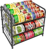 Simple Trending Can Rack Organizer, Stackable Can Storage Dispenser Holds up to 36 Cans for Kitchen Cabinet or Pantry, Black Simple Trending Can Rack Organizer, Stackable Can Storage Dispenser Holds up to 36 Cans for Kitchen Cabinet or Pantry, Black