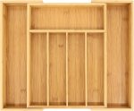 VaeFae Bamboo Drawer Organizer, Expandable Silverware Drawer Organizer, Cutlery Tray with Dividers for Kitchen Utensils, Medium VaeFae Bamboo Drawer Organizer, Expandable Silverware Drawer Organizer, Cutlery Tray with Dividers for Kitchen Utensils, Medium