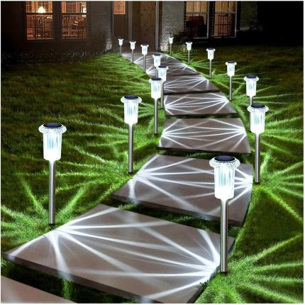 DenicMic Solar Lights Outdoor Pathway Lights 6000K LED Waterproof Acrylic Lamp Head Stainless Steel Stake for Yard Garden Landscape Path Walkway Driveway Patio Lawn (Cold White 10Pack) DenicMic Solar Lights Outdoor Pathway Lights 6000K LED Waterproof Acrylic Lamp Head Stainless Steel Stake for Yard Garden Landscape Path Walkway Driveway Patio Lawn (Cold White 10Pack)