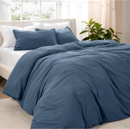 Bare Home Ultra Soft Washed Microfiber Duvet Cover with 2 Pillow Shams, Linen-Like Look, Easy Care, Hypoallergenic, Our Softest Duvet Cover Set (King/Cal King, Bering Sea) Bare Home Ultra Soft Washed Microfiber Duvet Cover with 2 Pillow Shams, Linen-Like Look, Easy Care, Hypoallergenic, Our Softest Duvet Cover Set (King/Cal King, Bering Sea)