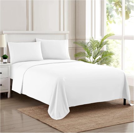 1800 Thread Count Sheet Set – Soft Egyptian Quality Brushed Microfiber Sheets – Luxury Bedding Set with Flat Sheet, Fitted Sheet, 2 Pillow Cases 1800 Thread Count Sheet Set – Soft Egyptian Quality Brushed Microfiber Sheets – Luxury Bedding Set with Flat Sheet, Fitted Sheet, 2 Pillow Cases