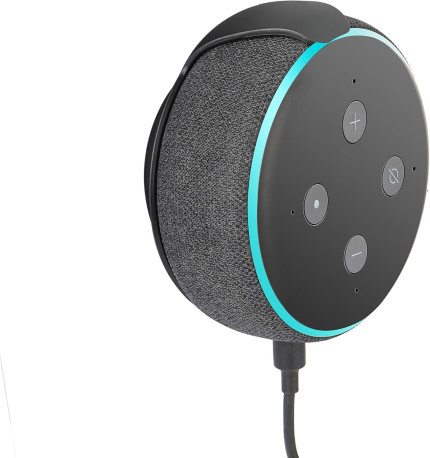 Echo Dot Wall Mount Holder for 3rd Generation, Built-in Cable Management Space-Saving Accessories for Dot(3rd Gen) Smart Speakers, with Sticking Tape and Drill Nail-Black Echo Dot Wall Mount Holder for 3rd Generation, Built-in Cable Management Space-Saving Accessories for Dot(3rd Gen) Smart Speakers, with Sticking Tape and Drill Nail-Black