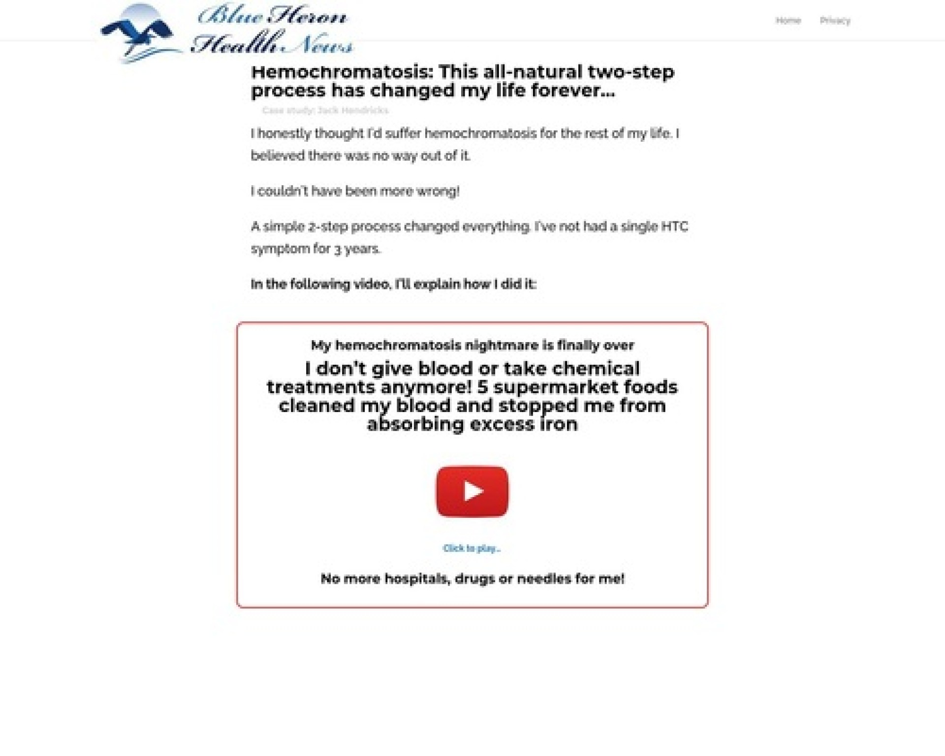 My Hemochromatosis cb vsl | Blue Heron Health News My Hemochromatosis cb vsl | Blue Heron Health News