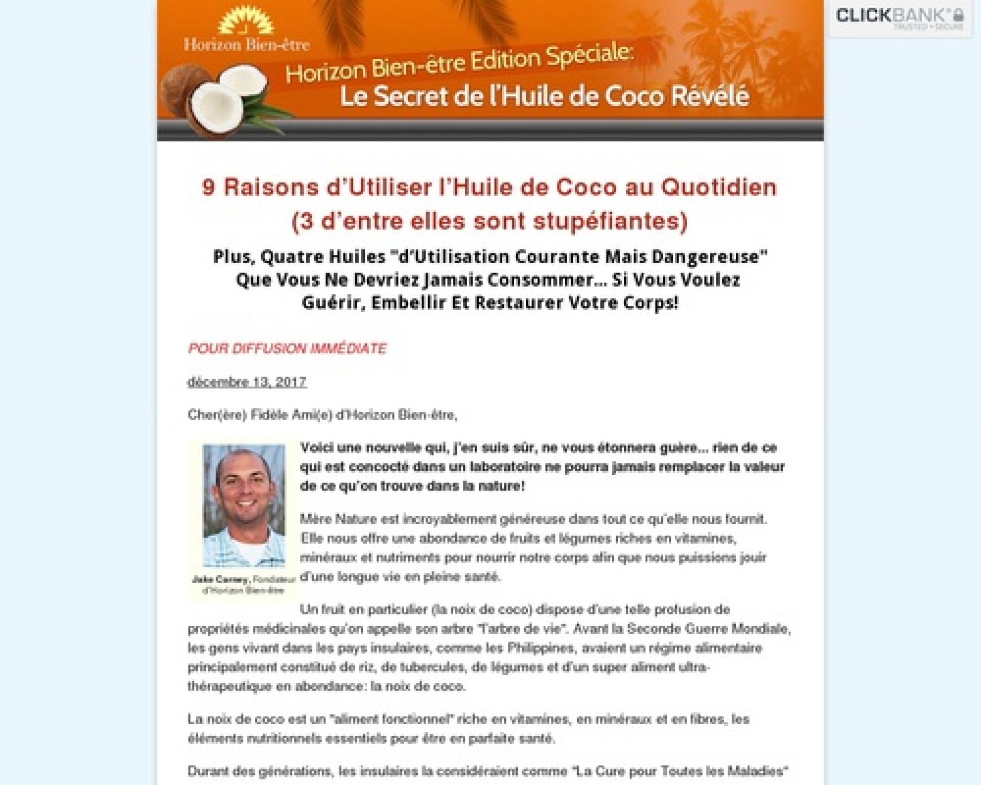 Horizon Bien-être Edition Spéciale: Le Secret de l’Huile de Coco Révélé Horizon Bien-être Edition Spéciale: Le Secret de l’Huile de Coco Révélé