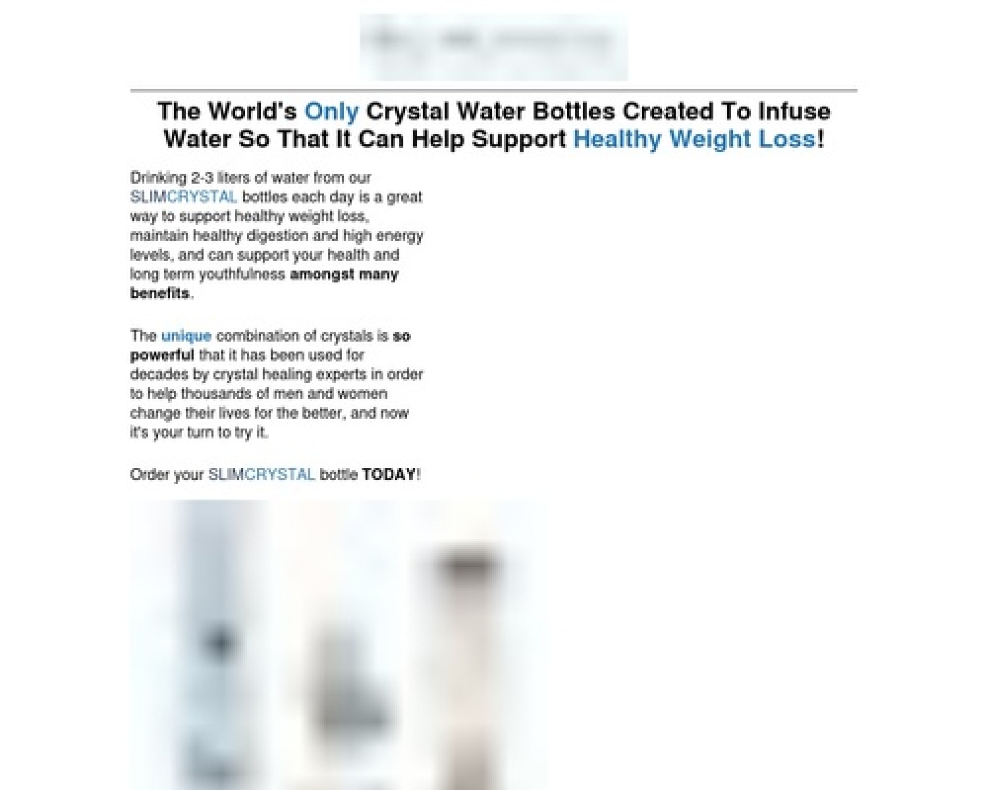 SLIMCRYSTAL – The World's Only Slimming Crystal Water Bottles! SLIMCRYSTAL – The World's Only Slimming Crystal Water Bottles!
